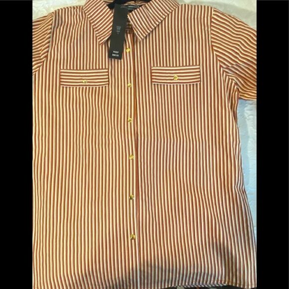 🛍ROMIMONA Women’s Striped Snap Up Long Sleeve Shirts Sizes : Various - Picture 4 of 12